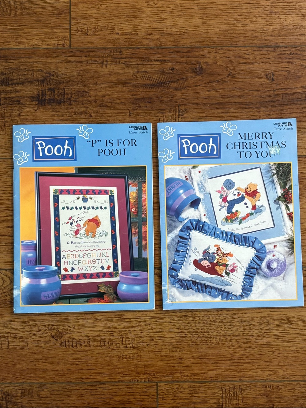 Vintage 1999 Disney Winnie the Pooh Cross Stitch Pattern Books Lot of 2